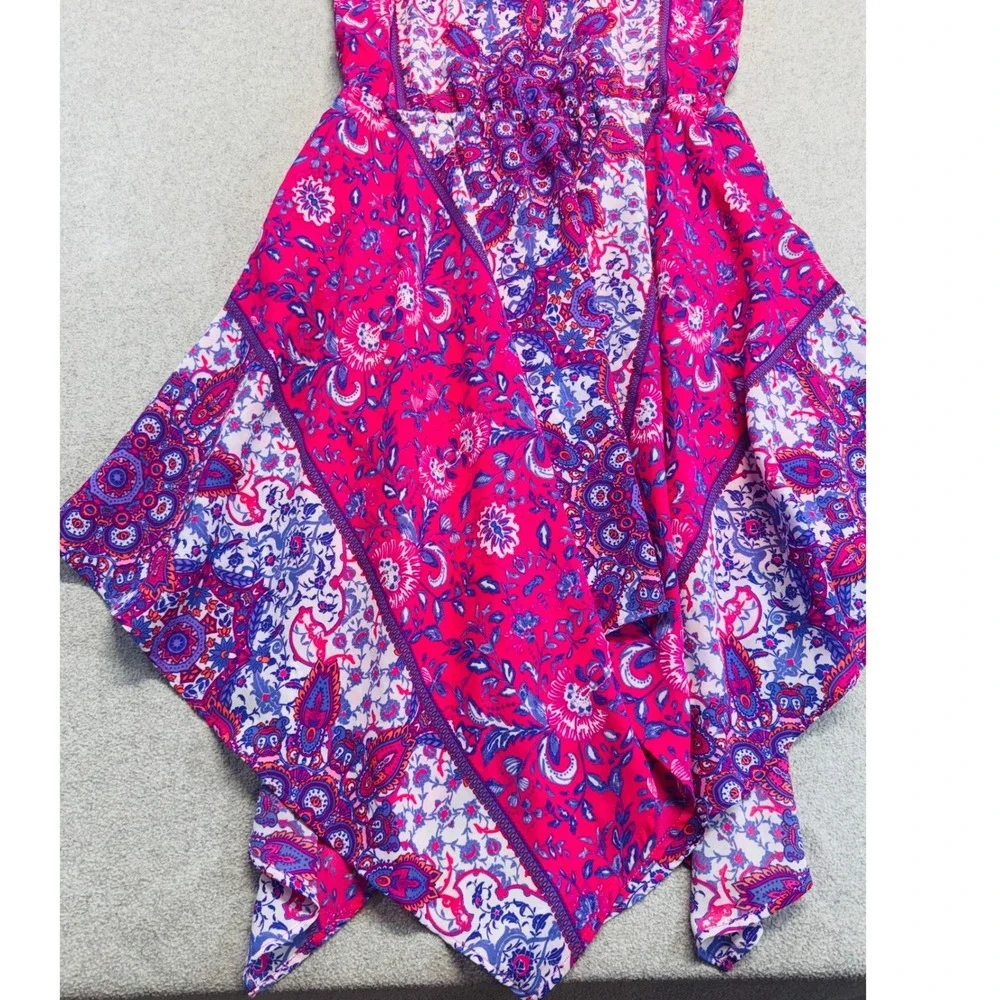 The Children's Place Girls XL 14 Pink Purple Paisley Dress Handkerchief Flowy - Picture 2 of 12